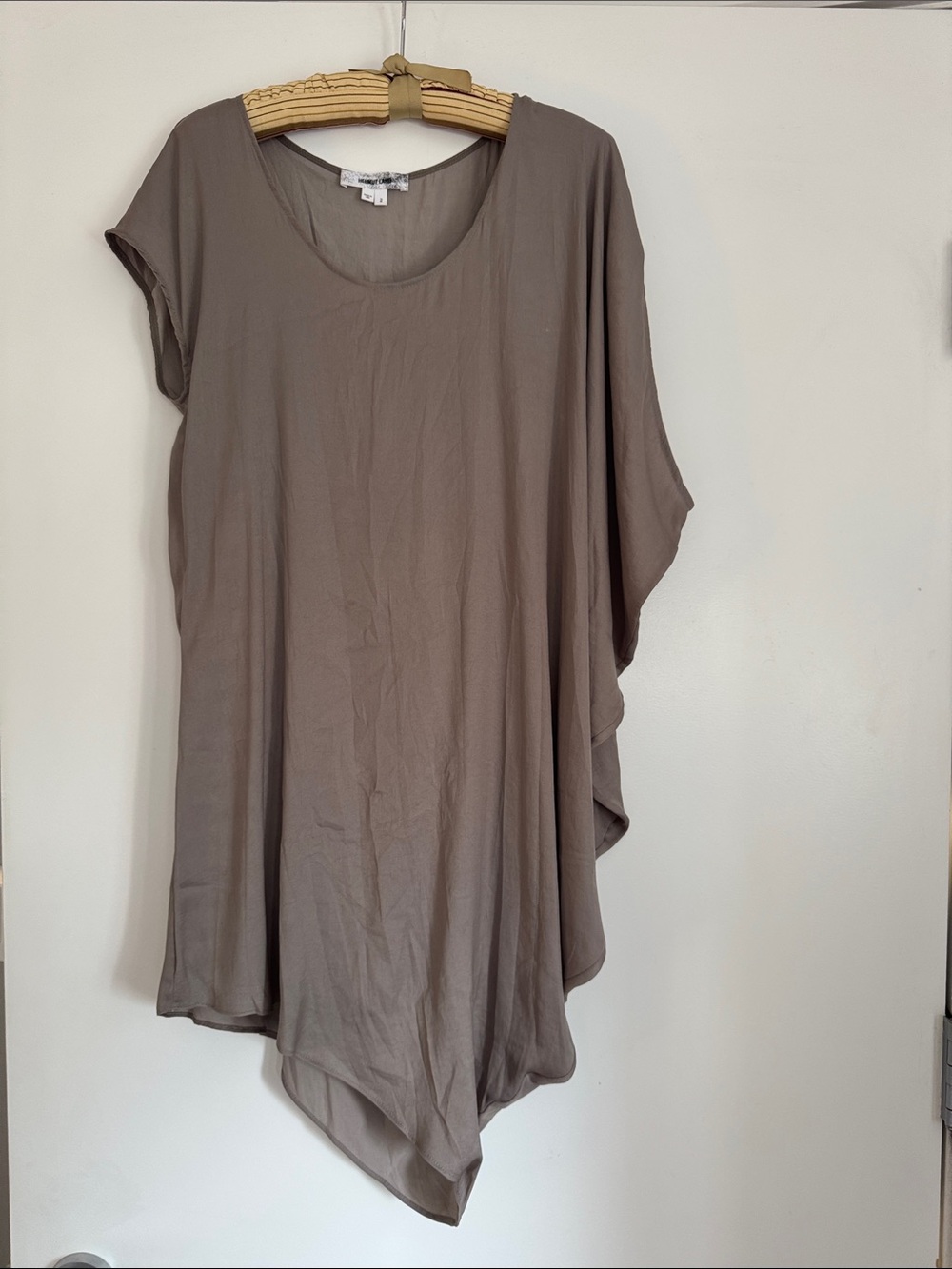 Helmut Lang Taupe Asymmetrical Tunic Dress